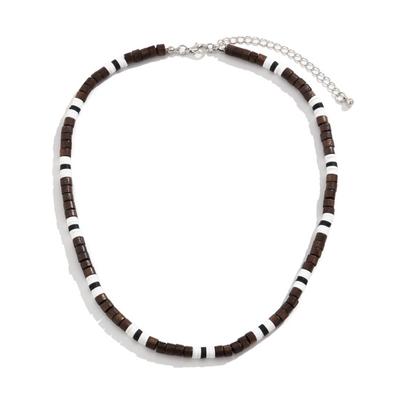 Men Necklace Beaded Elegant Polymer Clay Wooden Beads Splicing Casual Bohemia Clavicle