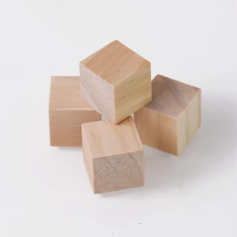 2pcs/5pcs/10pcs Natural Wood Cube Square no Hole 10mm 20mm 25mm 30mm 40mm 50mm for DIY Crafts Woodcraft Jewelry Making Accessories