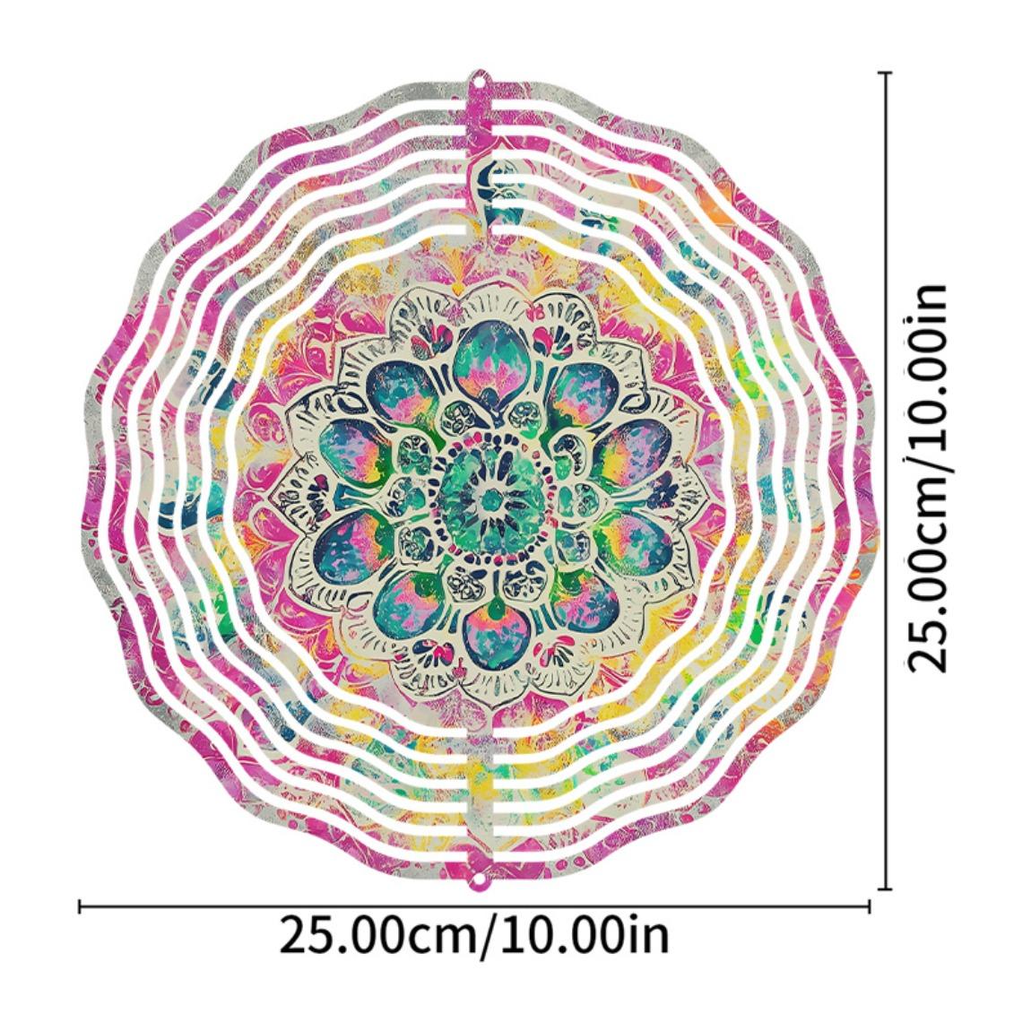 

Яркий Мандала Ветряк с Граффити Красочный Металлический Садовый Декор с Цветочными Узорами Кинетическое Искусство для Двора на Все Сезоны Для Дома и Улицы 01A