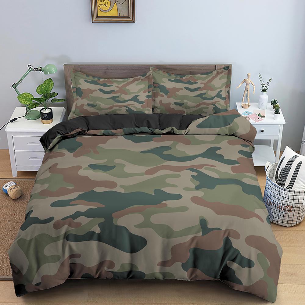 Camouflage Pattern Duvet Cover Bedding Set Microfiber Classic Clothing Style Masking Camo Print Quilt/Comforter Cover Home Decor