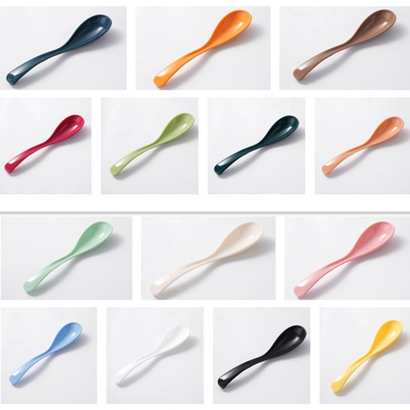 PP Material Soup Spoon, Long-handled Porcelain-like Soup Spoon, Household and Restaurant Ramen Spoon, Plastic Spoon