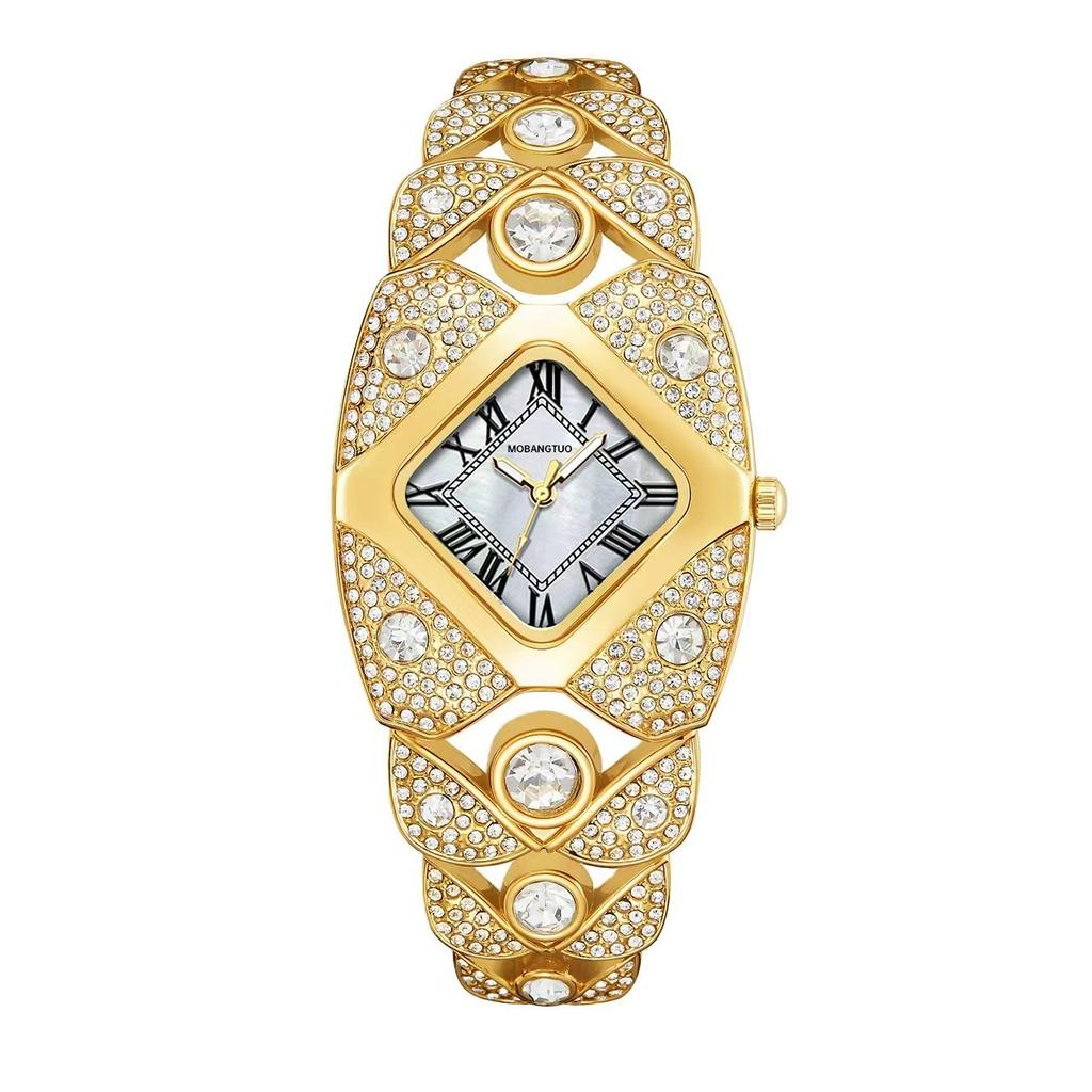 Fashion Decorative Rhombus Dial Diamond Women'S Watch Alloy Quartz Watch Women'S Watch