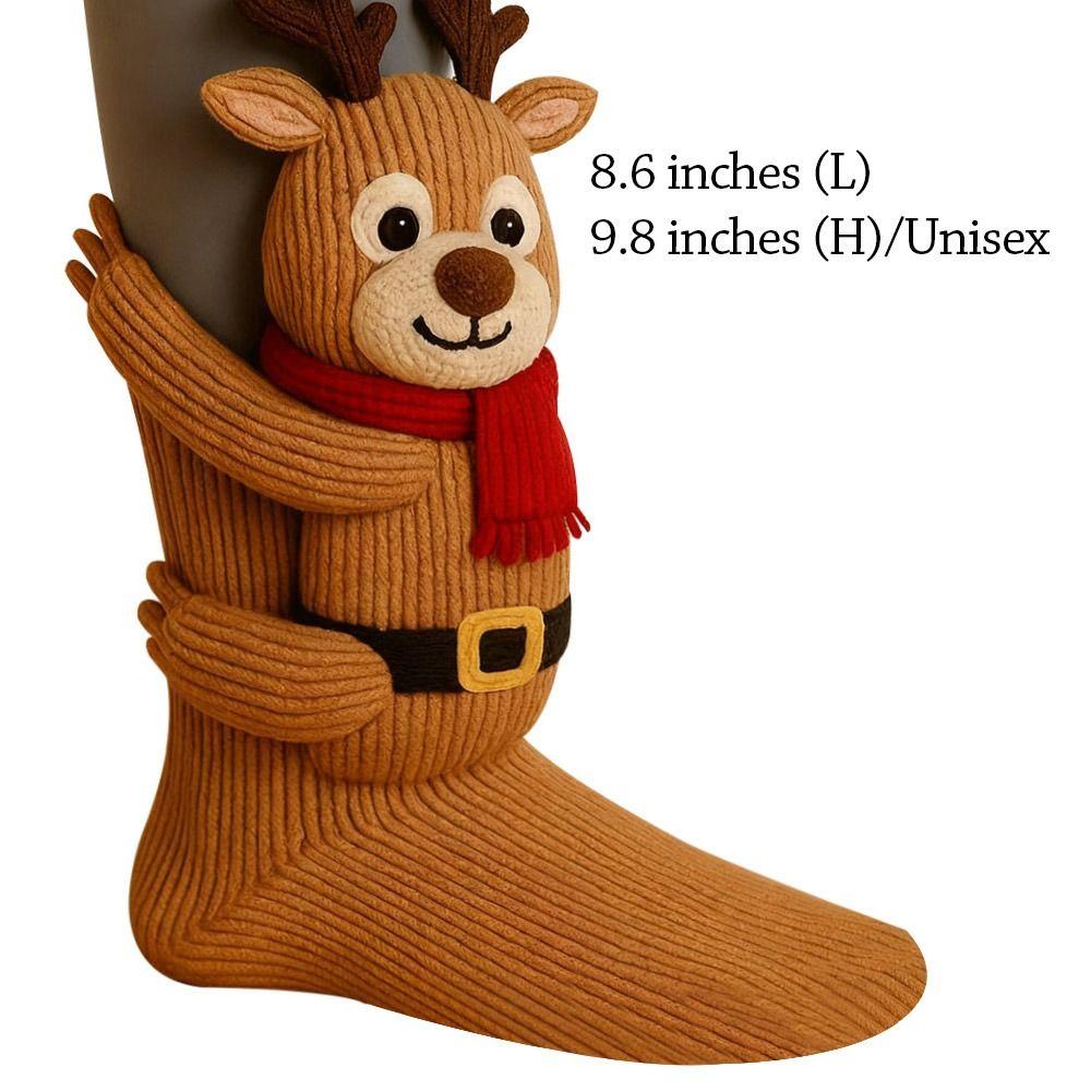 Double Layer Animal Socks Hand Crocheted Winter Socks Creativity Middle Tube Socks  for Men & Women