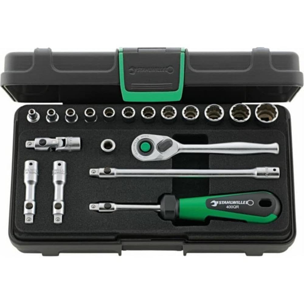 

STAHLWILLE Socket Wrench Set with 19-Piece 1/4 Case, 40AD/12/7QRSKN