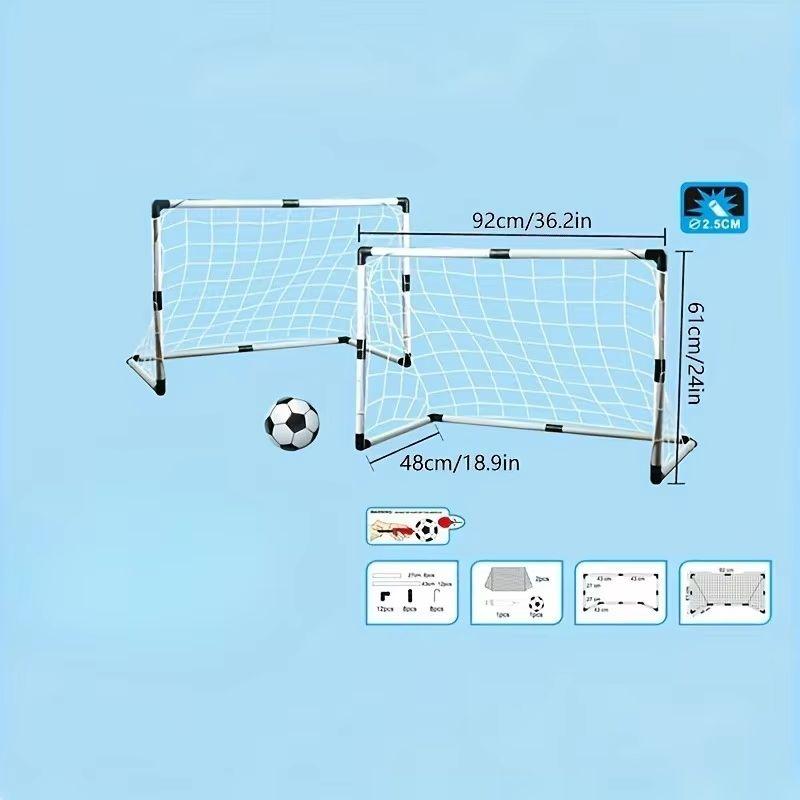 1 set Folding Soccer Goal Door Frame, Portable Indoor/Outdoor Soccer Net,Detachable Training Equipment, PP Material, Soccer Ball