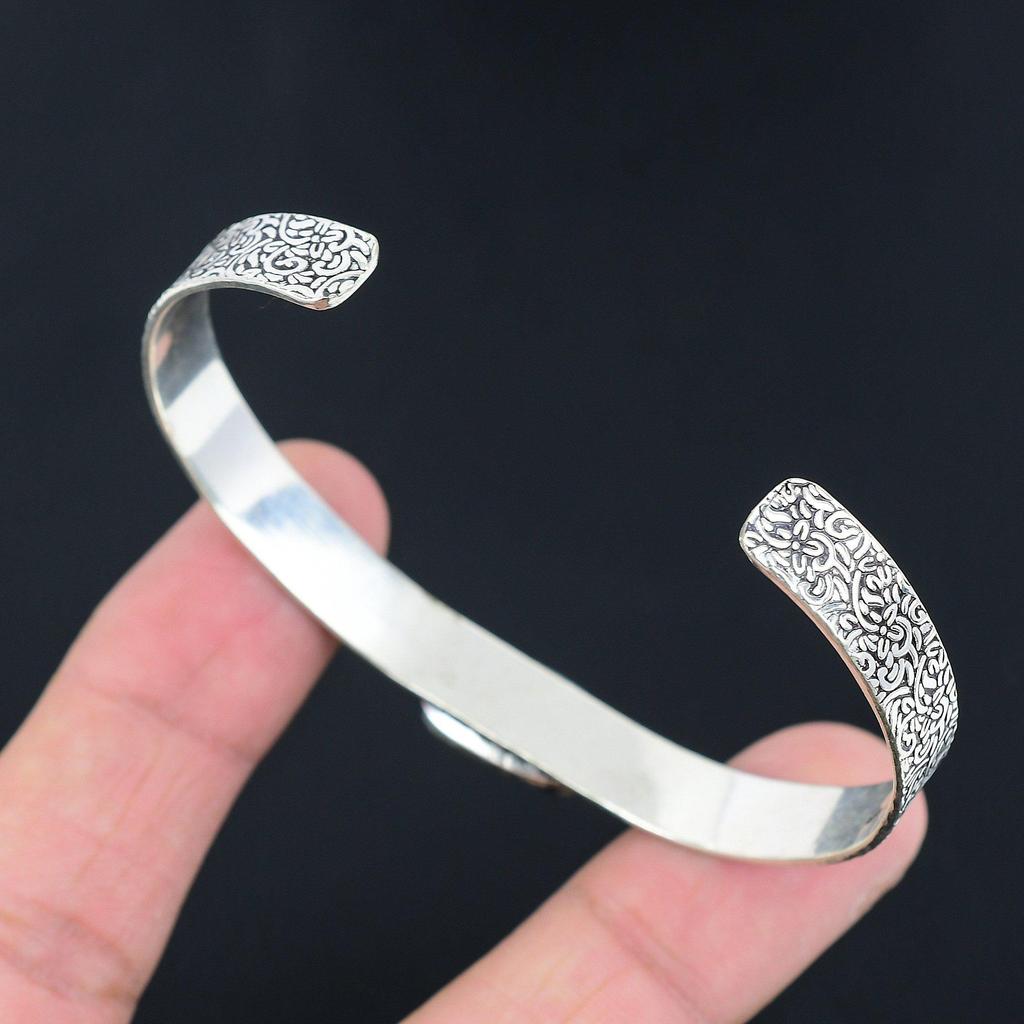 Womens Day Deal Oval Natural American Dichoric Glass 925 Silver Bangle Jewelry