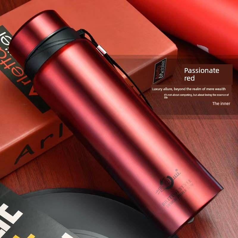 304 Stainless Steel Large-Capacity Thermos Cup, Smart Portable Outdoor Fitness Business Tea Cup, Sports Water Bottle