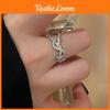 Y-letter Zircon Ring Copper Material Luxurious Look Fashionable Open Ring Perfect For Women
