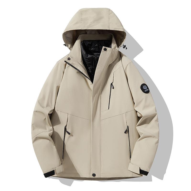New Autumn and Winter Outdoor Thickened Windproof Waterproof Jacket for Men and Women Down Warm Three-in-one or Two