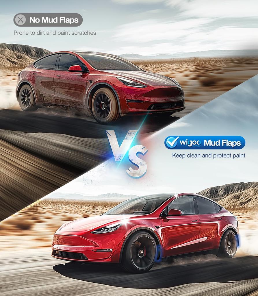 For Tesla Model Y Model 3 Highland 2026 Accessories Mud Flaps Stay Clean Protect Paint Military Grade All Weather Splash Guards