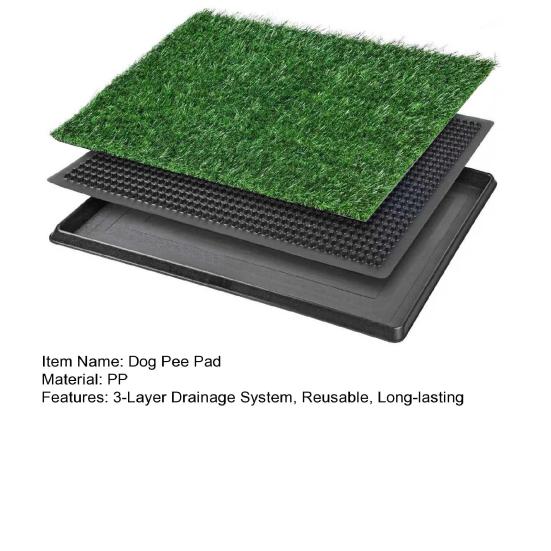 Artificial Grass Dog Pee Pad Fake Turf Pet Potty Pad with Tray Washable 3-Layer Reusable Puppy Training Mat for Indoor Outdoor Use Small Medium Dogs