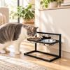 Iron Frame Elevated Dog Bowl Double Bowls Cat Bowl Stand Pet Feeder Raised Cat Bowl Holder  Indoor