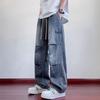 Men's Cargo Jeans Spring Summer Wide Leg Denim Pants Straight Baggy Jeans