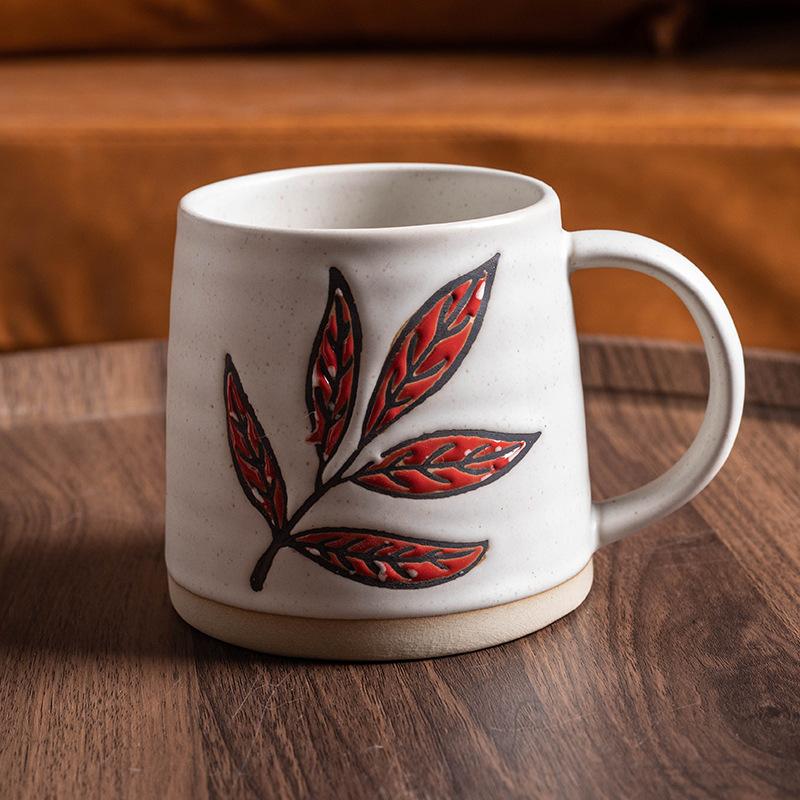 Retro simple ceramic Chinese pastoral breakfast ins wind mug, creative home personalized water cup coffee cup