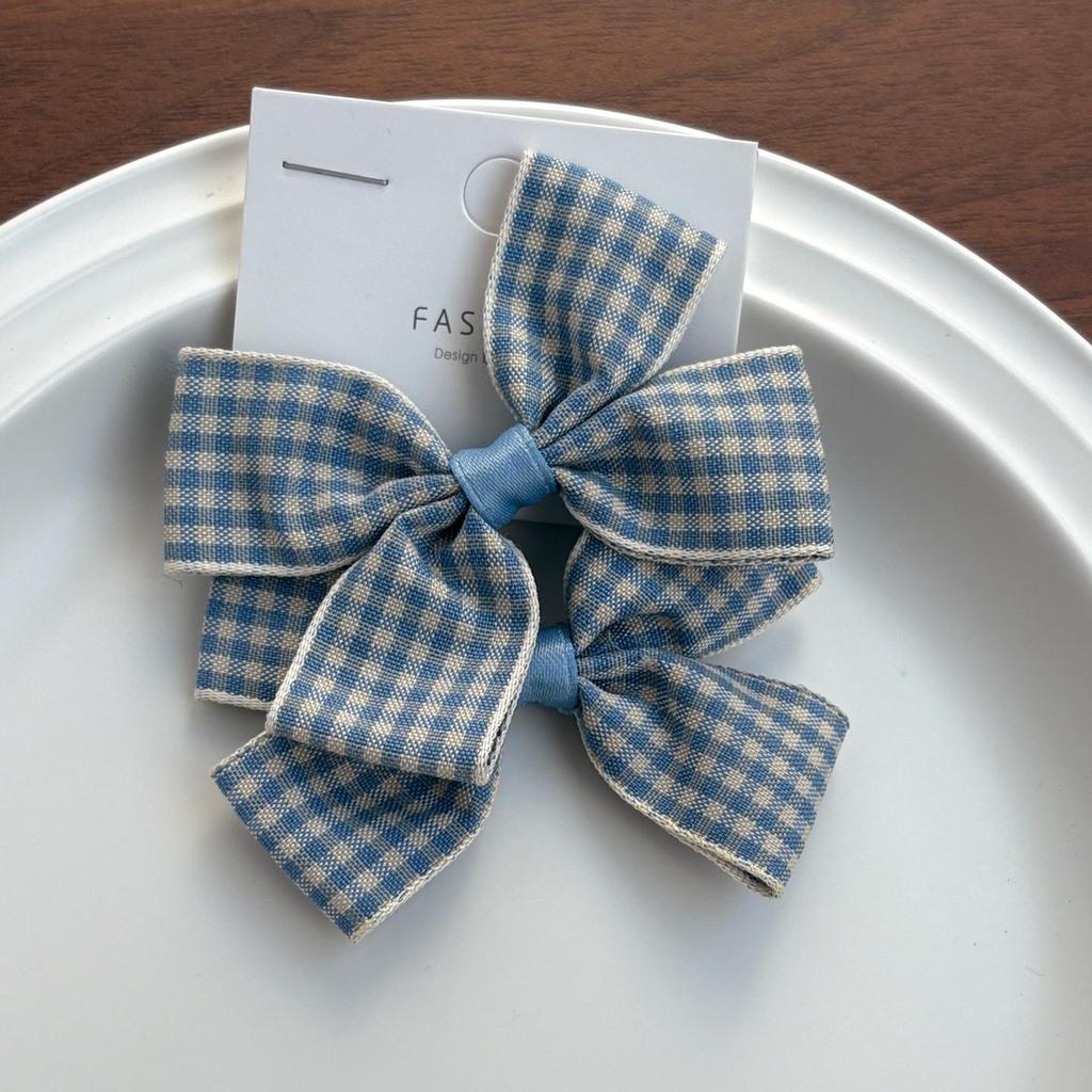 Polka Dot & Plaid Hair Clips and Bows for Girls' Ponytails - Cute Hair Accessories for Children and Babies