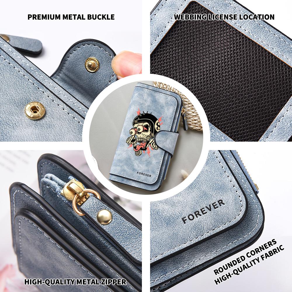 Cool Skull Pattern Long Wallet Fashion Multi Slot Portable Casual Purse
