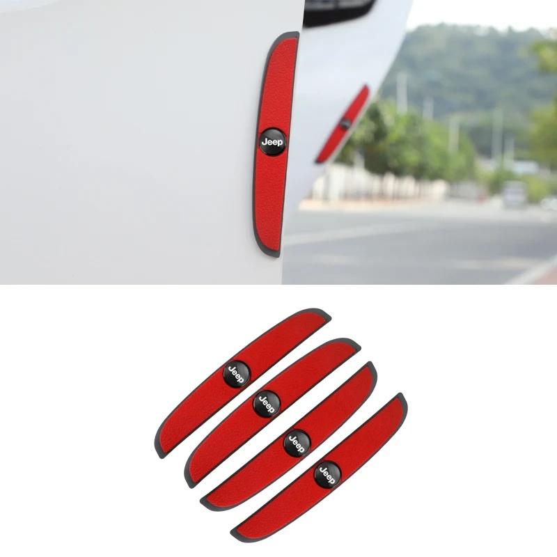 4Pcs Car Door Rearview Mirror Anti-Scratch Rubber Bumper Strip for Jeep Renegade Wrangler JK JL Grand Cherokee Auto Accessories ALP1