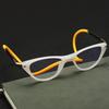 Men Women Anti Blue Light Cat Eye Hanging Neck Reading Glasses Silicone Soft Rope Anti-lost Scalable Portable Reading Eyeglasses