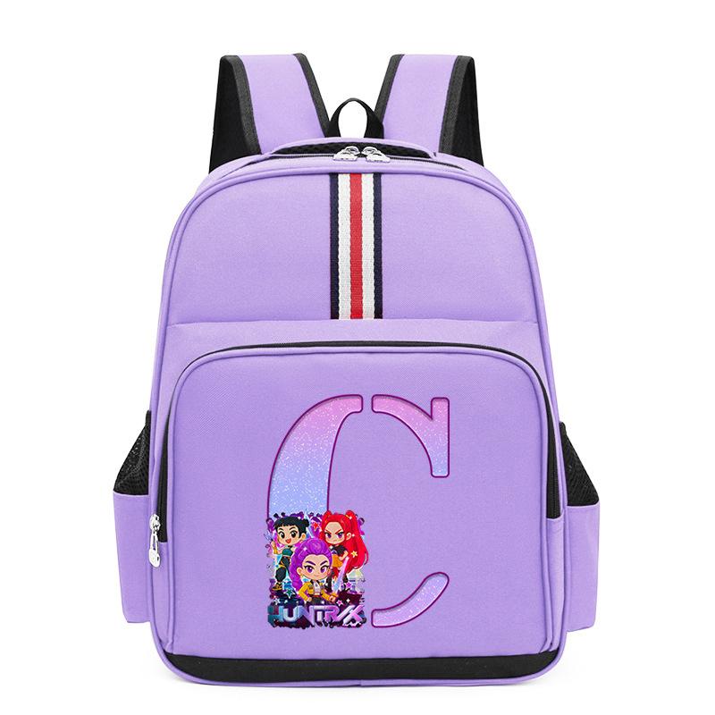 Anime Cartoon 26 Letters Lightweight Children'S Backpack Large Capacity School Trend School Bag For Primary And Secondary School Students
