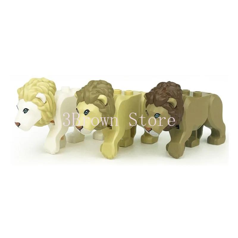 Afrikanische Wildtiere Bausteine Set Löwe Elefant Kamel Hirsch Wolf Giraffe Spielzeugmodell für Kinder Kreatives Kindergeschenk Stein S041