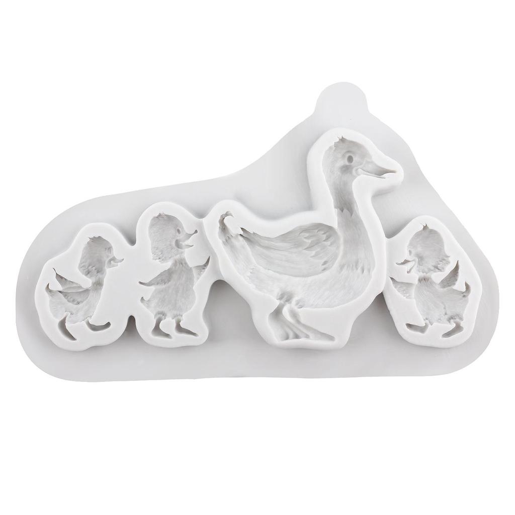 Enten Silikonformen Entenmutter Baby Fondantform Kuchen Dekorationswerkzeuge Cupcake Topper Süßigkeiten Schokolade Gumpaste Form