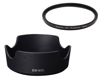 NinoLite 58mm UV Filter Compatible with IS IS and IS STM Lenses EW-63C & Set, RF24-50mm F4.5-6.3 STM, EF-S18-55mm F3.5-5.6 STM, EF-S18-55mm F4-5.6