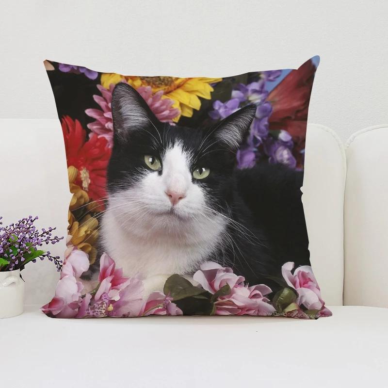 

Наволочка 45x45 Наволочки для подушек Милый кот Декоративная наволочка для подушки для гостиной Подушки Наволочки для кроватных подушек Наволочка 50*50 12x12Inch