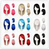 Synthetic Short Bob Straight Hair with Trimmable Bangs Lolita Ombre Pink Red Blue Purple Cosplay Wig for Women Short Wigs