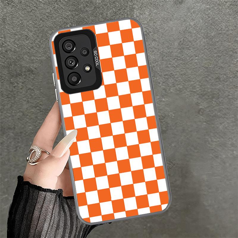 Retro Classic Chess Board Grid Shockproof Phone Case for Samsung A17 A16 A15 A14 A37 A57 A36 A56 A26 A35 A55 A25 A34 A54 A24 A13