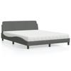 VidaXL Bed with Mattress Dark Grey 160x200 Cm Fabric 3208425