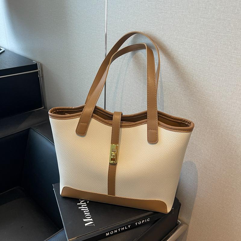 

Большая вместительная сумка для женщин 2024 года, новая высококачественная сумка через плечо для студентов колледжей, женская портативная сумка для поездок на работу покинуть белый