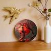 8x8 Inch Round Metal Wall Art Japanese Woman Kimono Cherry Blossom Vintage Home Decor UV Resistant Scratch Proof Hanging Sign