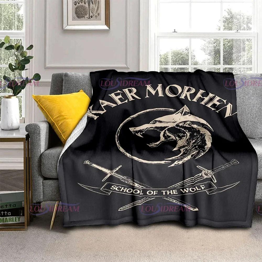 Coperta con Stampa 3D di Lupo Gioco W-Witcher Coperte da Divano per Letti Morbida Calda Coperta Plaid Lupi che Corrono Coperta da Lancio Coperta in Flanella