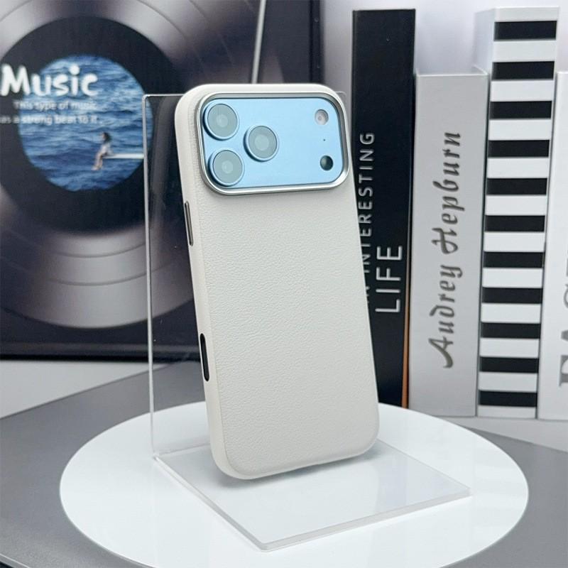 Magnetic Snap-on Phone Case IPhone 17 Pro Max 18 With Camera Button Cover Full Protection Vegan Leather