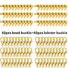 120/240 Stück Schmuckherstellungszubehör-Set, einschließlich Karabinerverschluss, Quetschperlen-Knotenverdeckungen, DIY Schmuckherstellungsmaterialien Armband