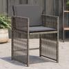 Vidaxl Garden Chairs With Cushions, 4 Pcs, Grey, Polyrattan