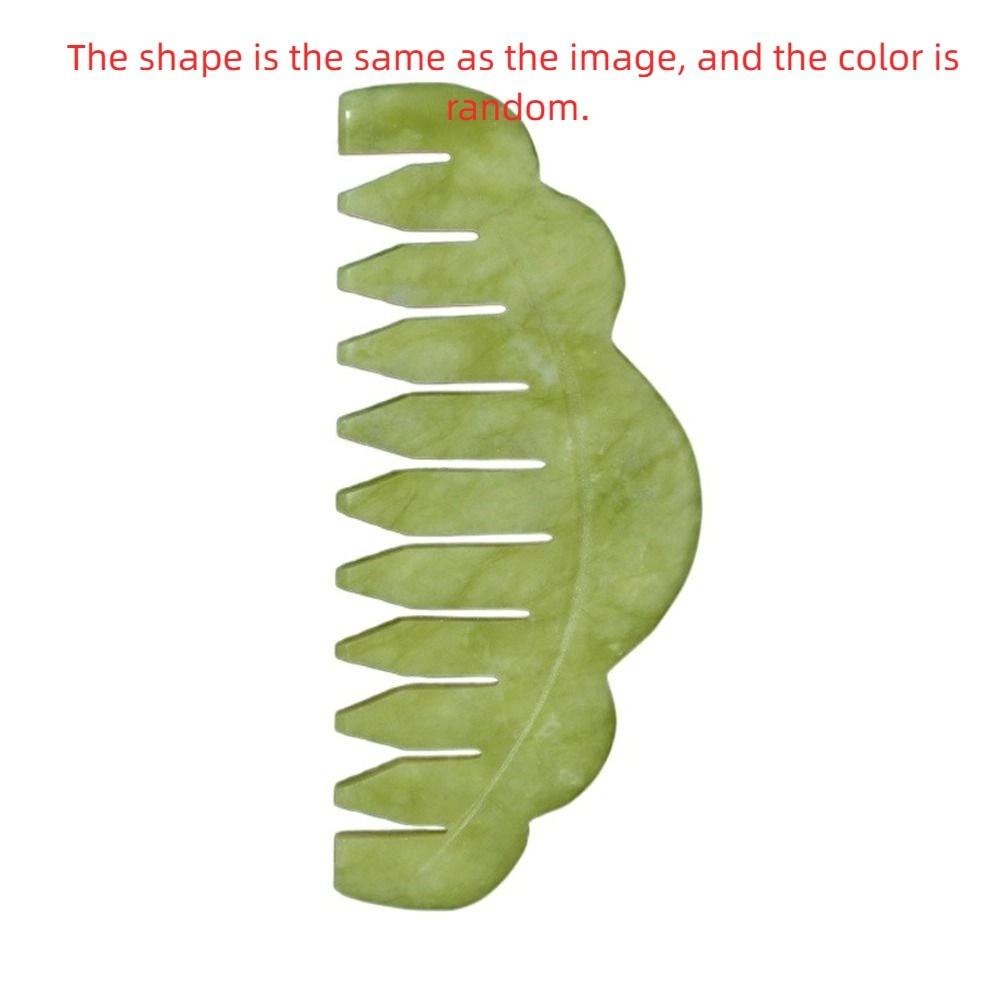 Green Massage Comb Hsiuyen  Gua Sha Board Stone  Hair Brush  Body Scalp Meridian Treatment