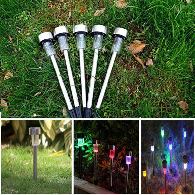 Outdoor Garden Stainless Steel Led Solar Landscape Path Lights Lamp Yard