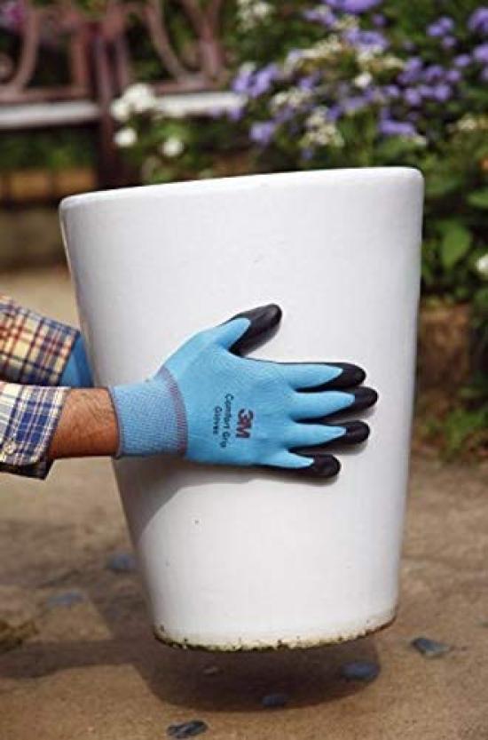 3M Nitrile Foam Coated Work 3D Comfort Stretch Smart Gloves, Fit, Touch, Washable, Thin, 10-Pack (Small, Blue)