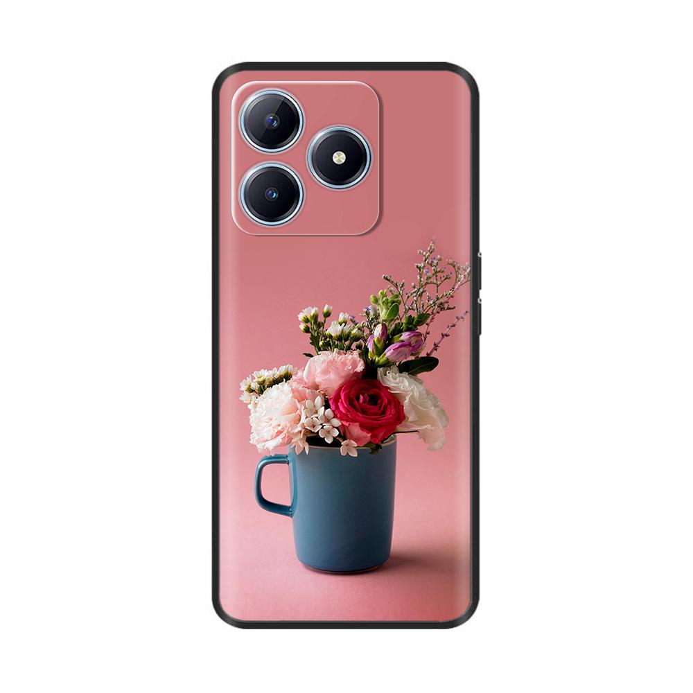 Case For Realme C63 Soft TPU Black Silicone Back Cover For RealmeC63 Cases Cute Protective Shell Painted Colorful Bumper Coque