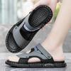 Men's Slippers Summer New Sandals Men PU Leather Sandals Adult Thick-soled Beach Shoes Male Non-slip Open-toe Casual Sandals