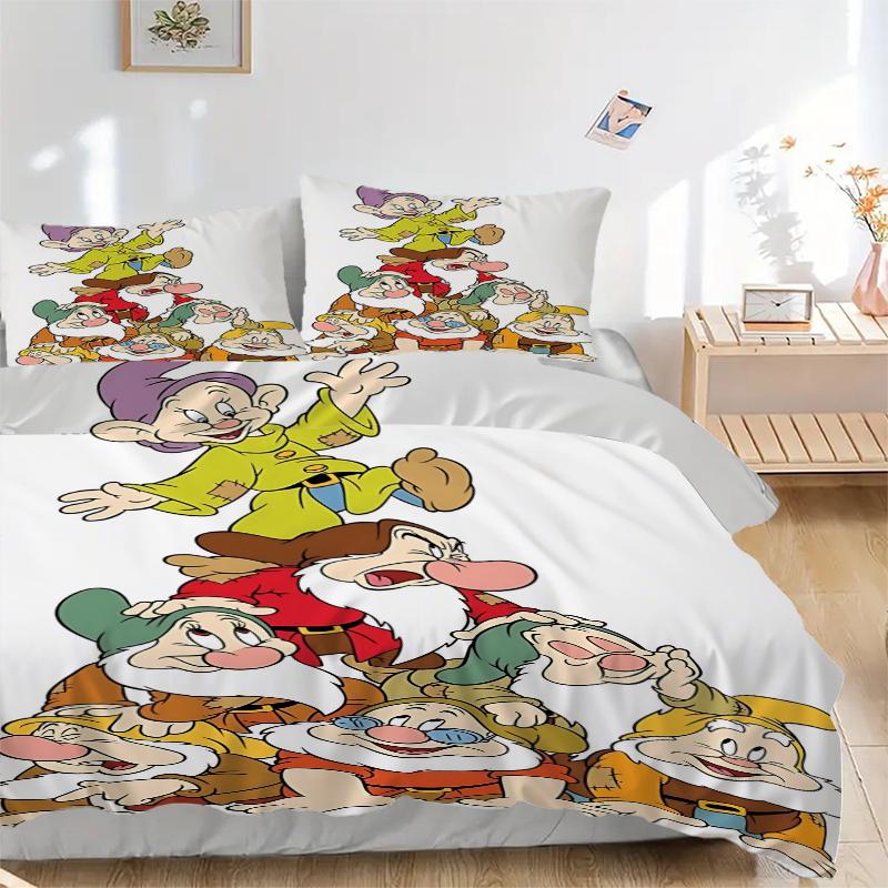 3Pcs Seven Dwarfs Pyramid Bedding Sets For All Sizes New 3D Printed Bed Cover Comforter Duvet Cover Pillowcase Bedroom Decoration