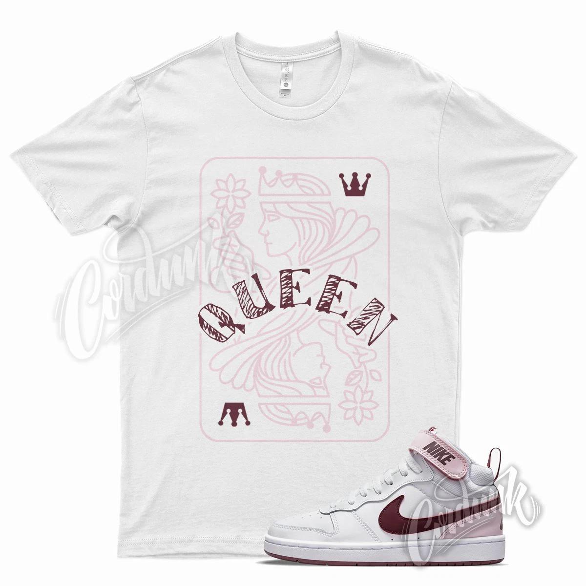 

White QUEEN T Shirt for N Court Borough Mid 2 Pink Foam Dark Beetroot S