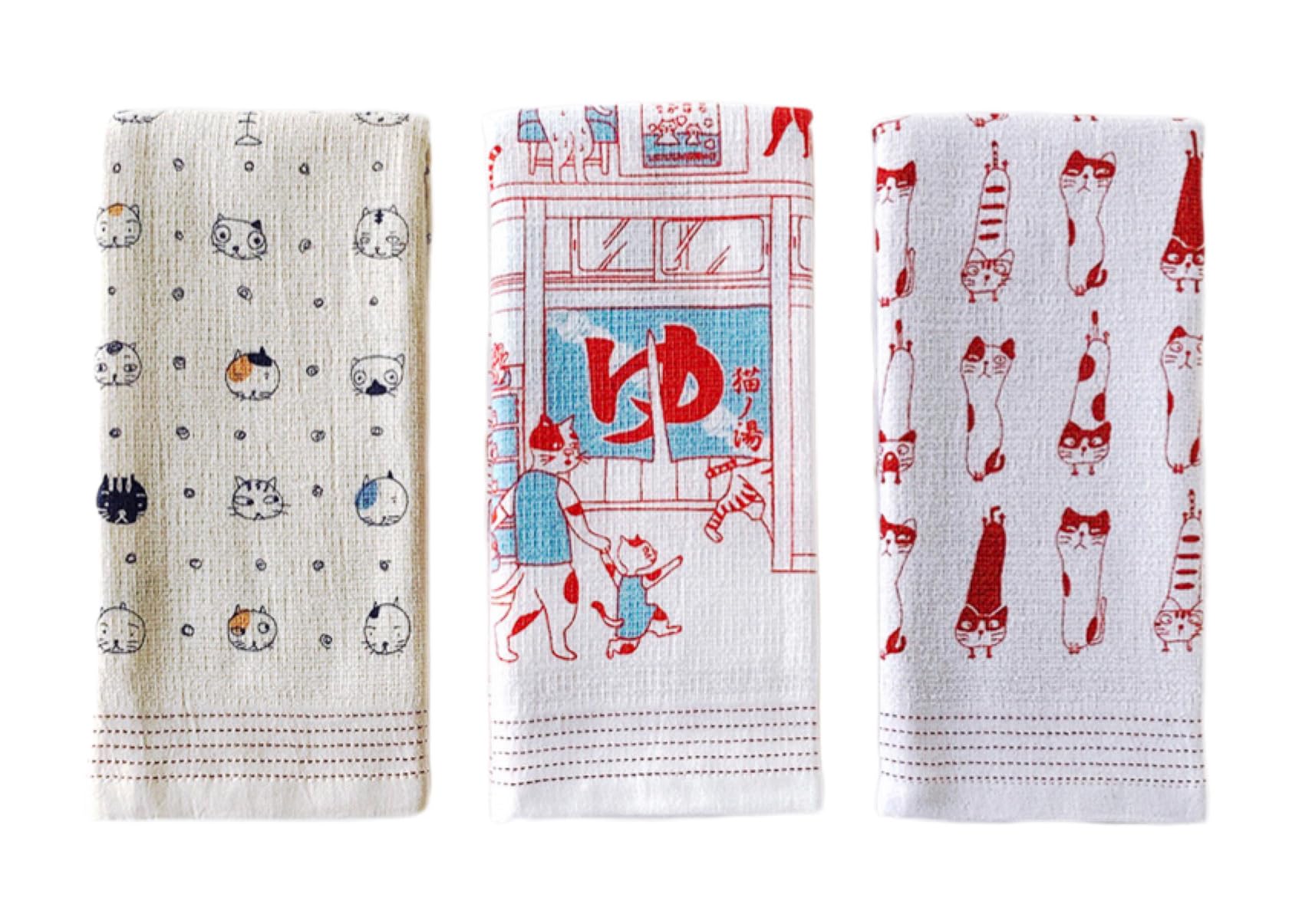 

Contex Hand Towels (59102-90) - Set of 3 Face Towels, Nuno Goyomi (Cat/Cat Bath/Nobi Neko)
