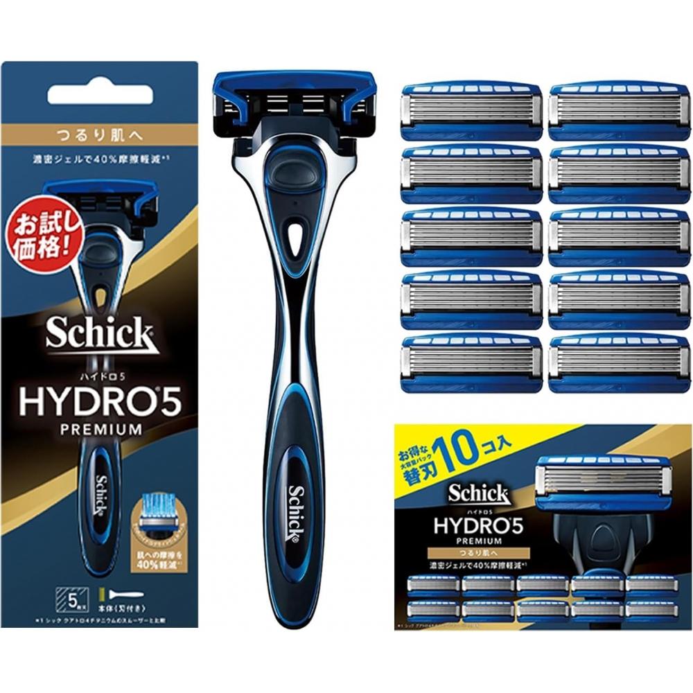 Schick Hydro5 Premium Razor Holder With Blades + 10 Replacement Blades