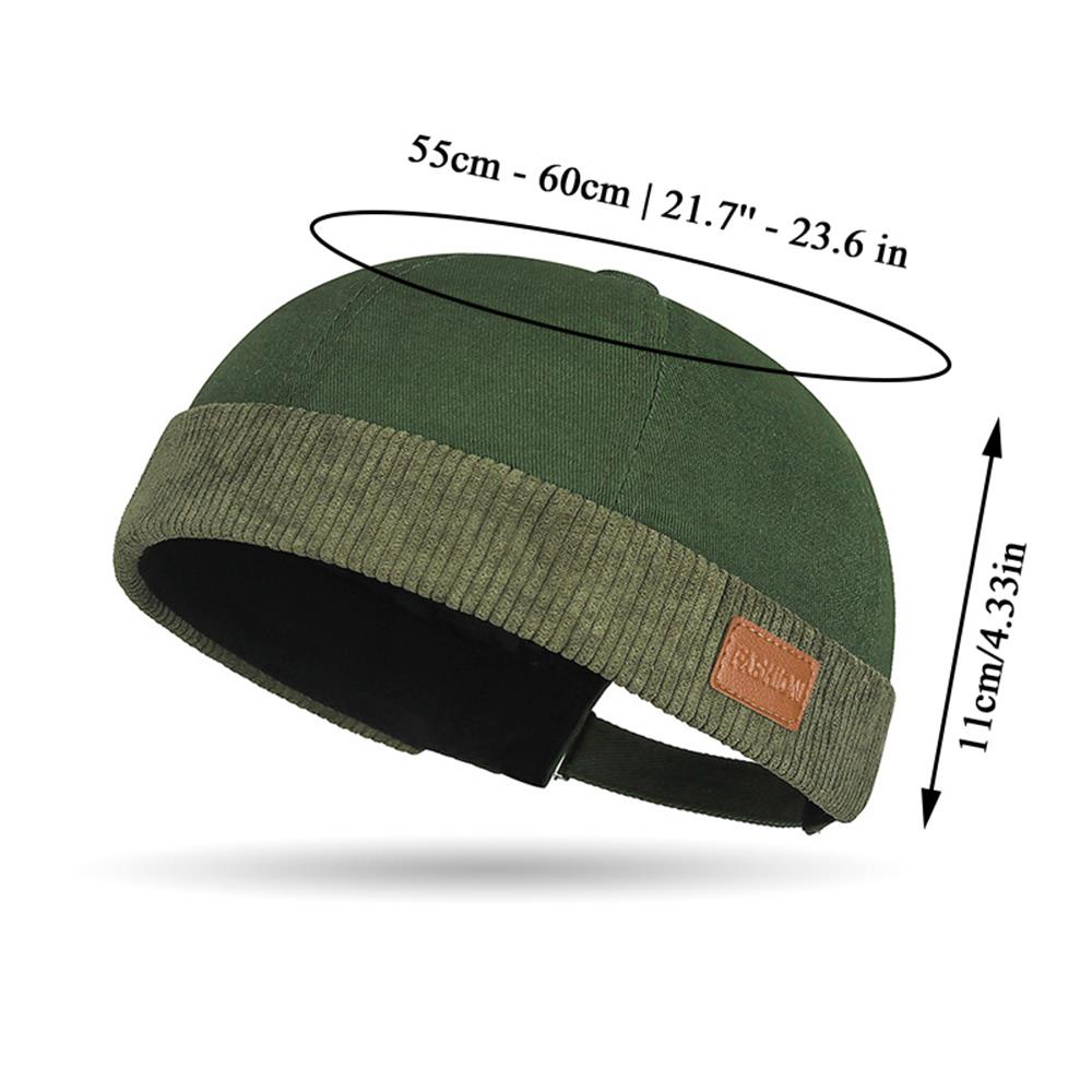 Unisex Corduroy Brimless Hat Breathable Hip Hop Landlord Hat for men Women Dome Melon Cap Streetwear Adjustable Hip Hop Hat