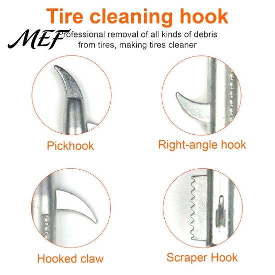 Zinc Alloy Tire Tool Cleaning Hook, Car Gap Buckle Stone Tread Groove Remover Cleaner Universal Debris