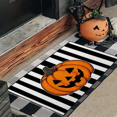 Halloween Kürbis Hexe Feiertag Eingangstür Fußmatte Schmutzabweisend Rutschfest Staubdicht Warm Haushalt Fußmatte