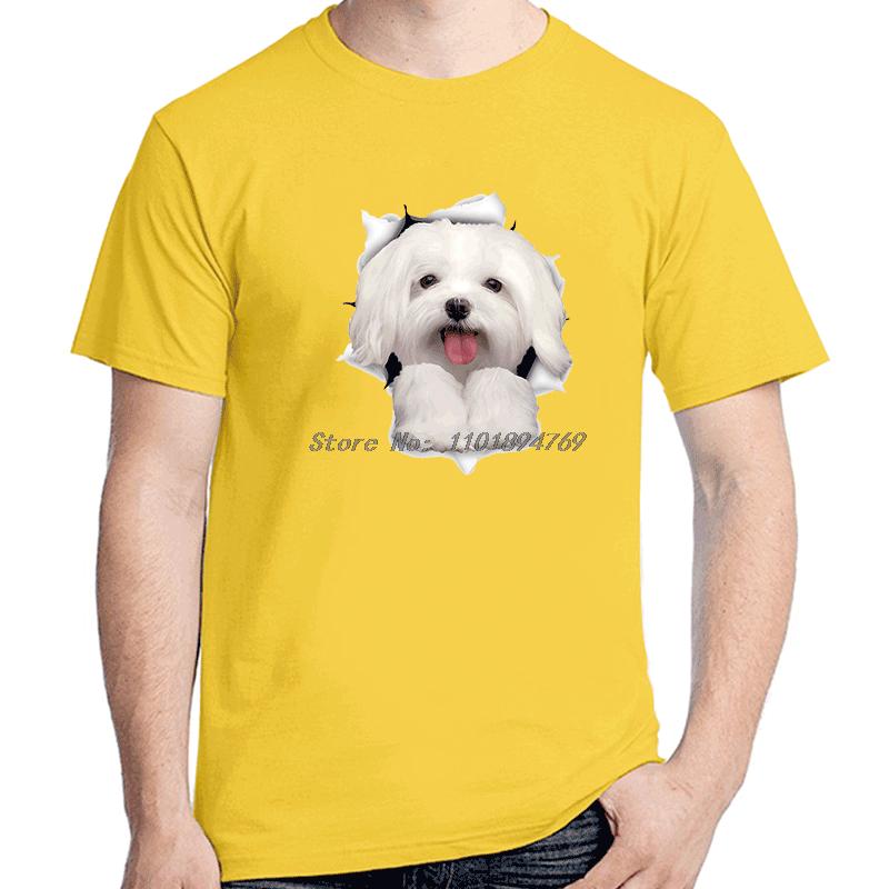 Cute Maltese Dog T Shirts Funny Graphic T Shirts Cotton Summer New Shirts And Tshirts Streetwear Cotton Unisexs Print T Shirt