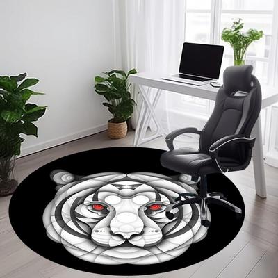 1pc Tiger Abstract Office Round Area Rug, Indoor Mat Suitable For Office, Under Office Chairs Bedroom Living Room Home Decor, Room Deco